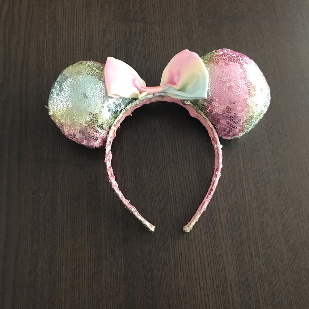 Disney Sequin Pastel Amusement Park Minnie  Mouse Ears - Picture 2 of 4